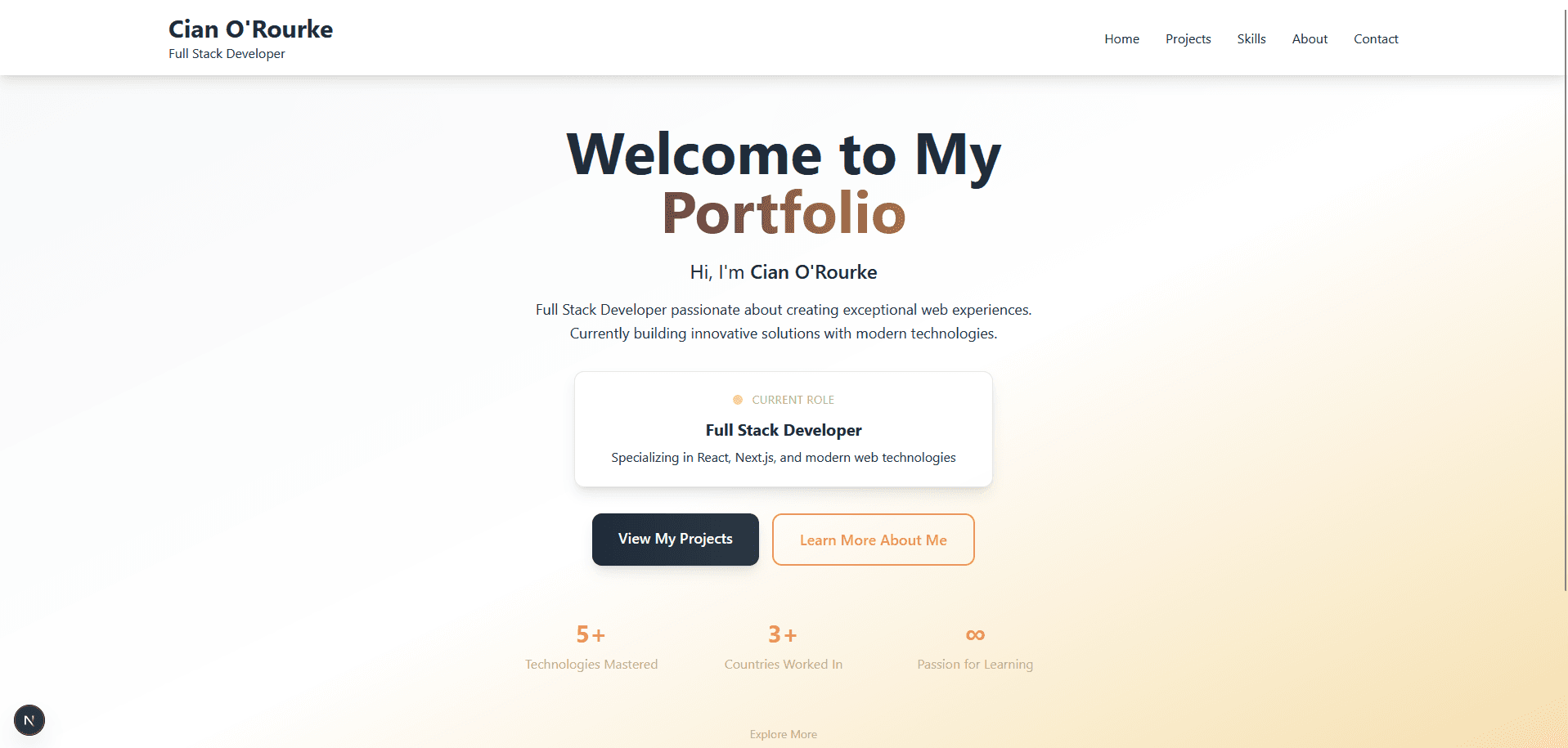 Portfolio Website Screenshot