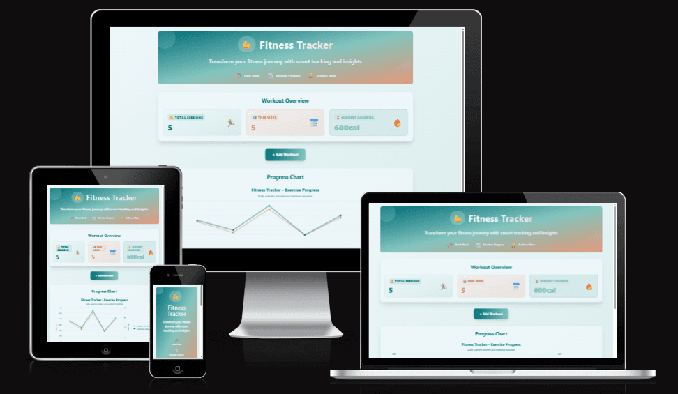 Fitness Tracker Application Dashboard