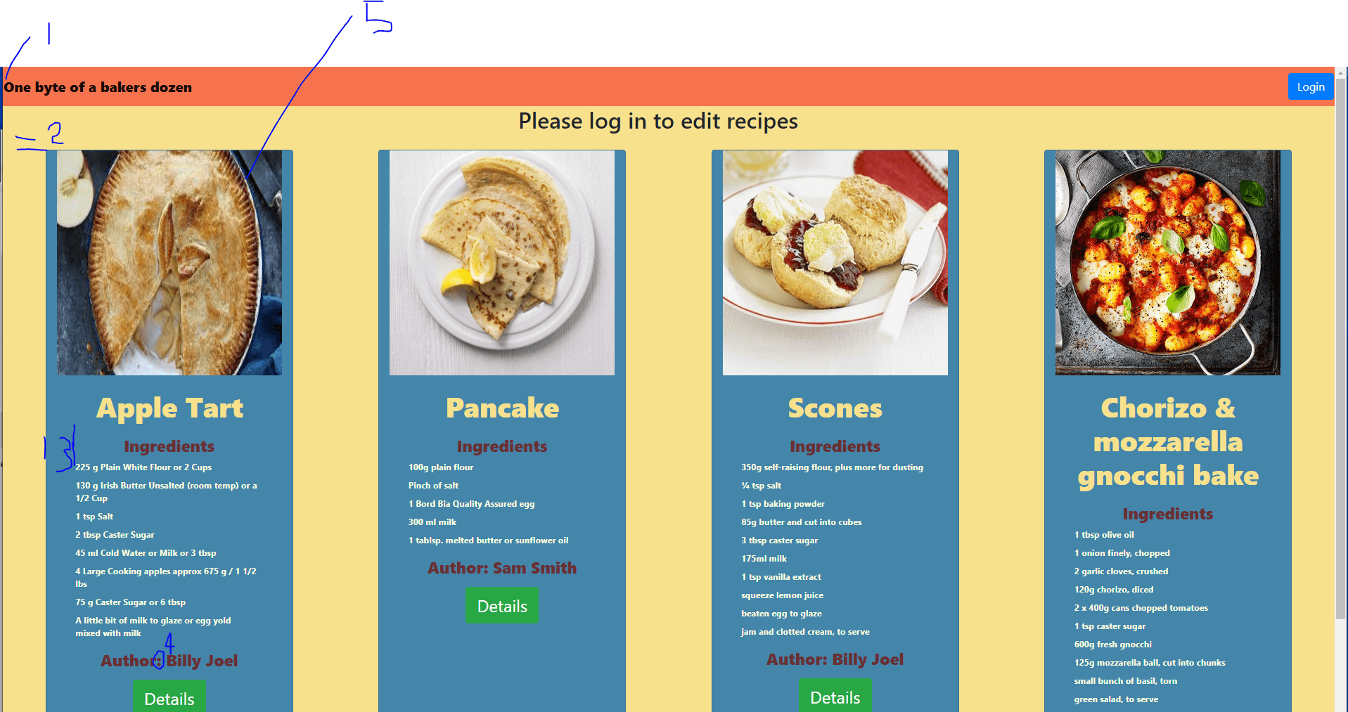 One Byte of a Baker's Dozen Recipe App Development Screenshot