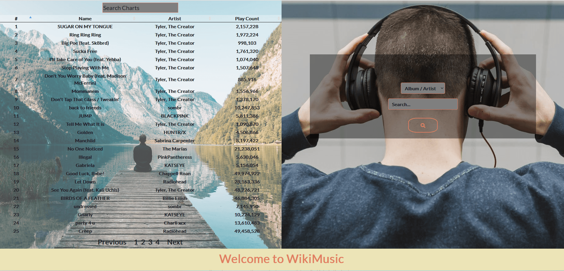 WikiMusic Application Screenshot